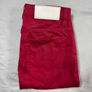Acne‎ Studios Flex Satin Red Skinny Jeans Women's 26/32